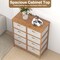 Bedroom 8-Drawer Storage Dresser with Foldable Fabric Bins and Wicker Frame